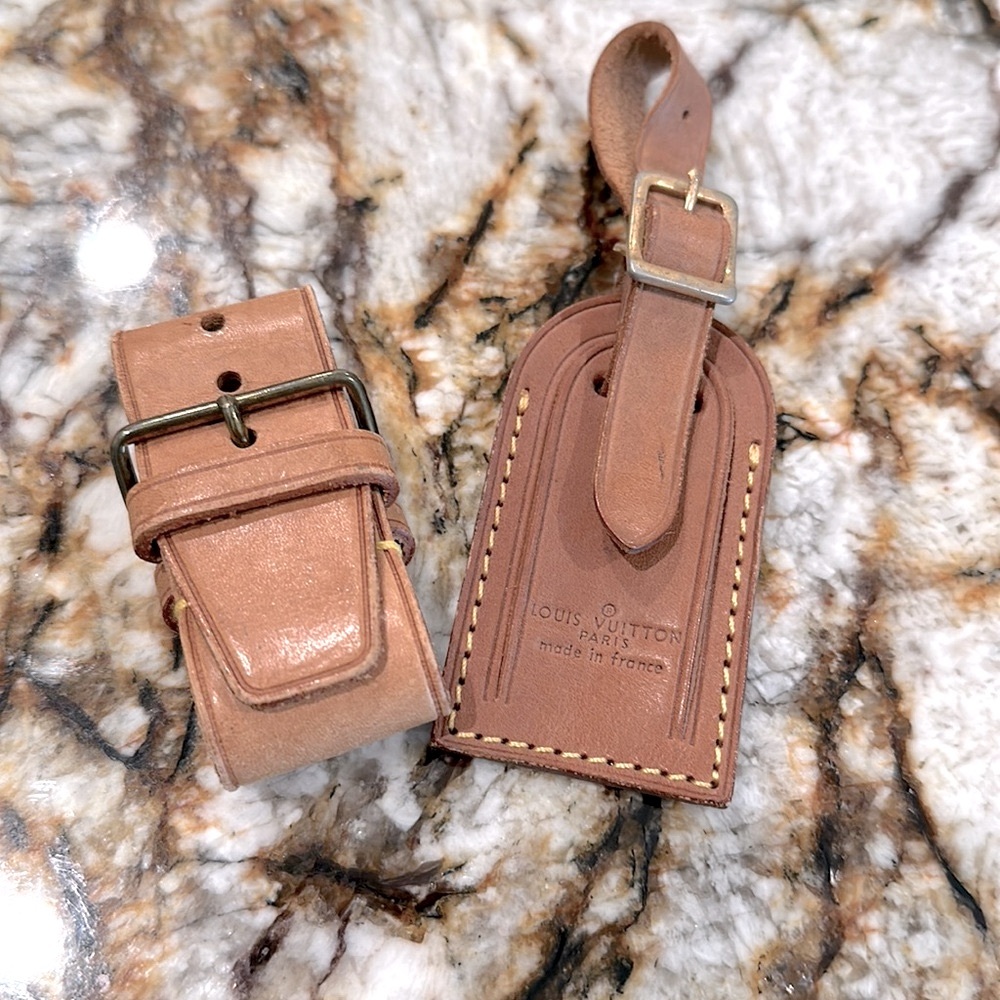 Authentic Mini Louis Vuitton Luggage Tag and Poignet